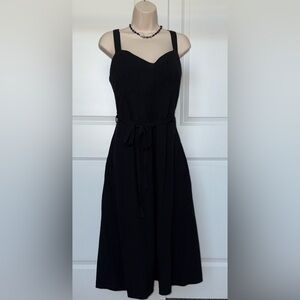 Black Tie Waist Midi Dress Size Large NWT!